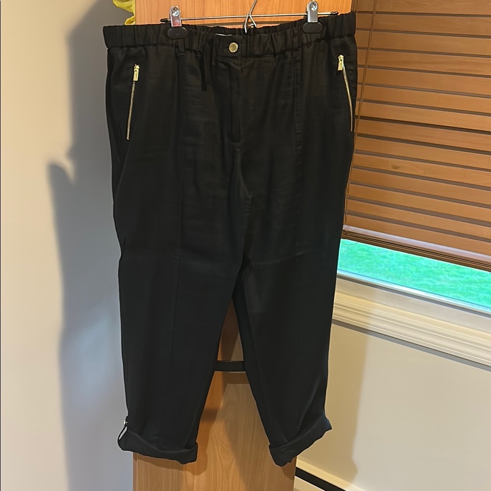 Calvin Klein Black Joggers with Gold Zippers